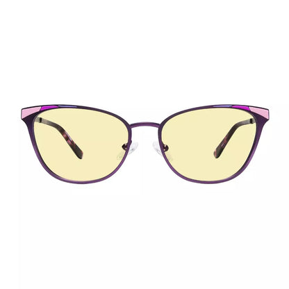 Yellow Tinted Butterfly Blue Light Blocking Glasses Women