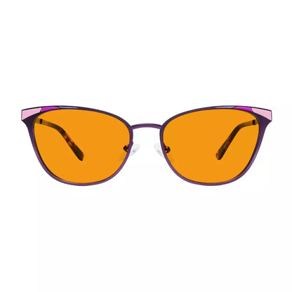 Orange Tinted Butterfly Blue Light Blocking Glasses Women