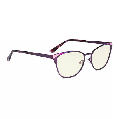 Light Yellow Tinted Butterfly Blue Light Blocking Glasses Women