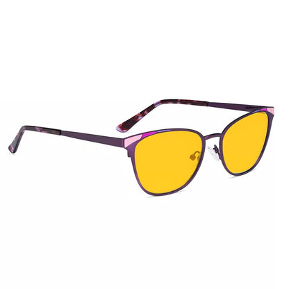 Amber Tinted Butterfly Blue Light Blocking Glasses Women