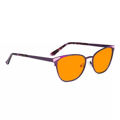 Orange Tinted Butterfly Blue Light Blocking Glasses Women