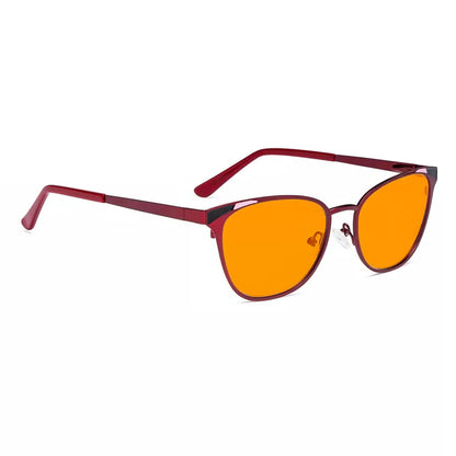 Orange Tinted Butterfly Blue Light Blocking Glasses Women