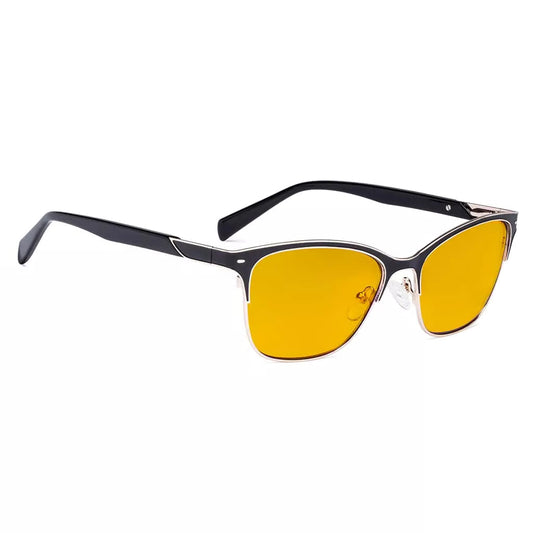 Semi-rim Blue Light Blocking Glasses Amber Tinted