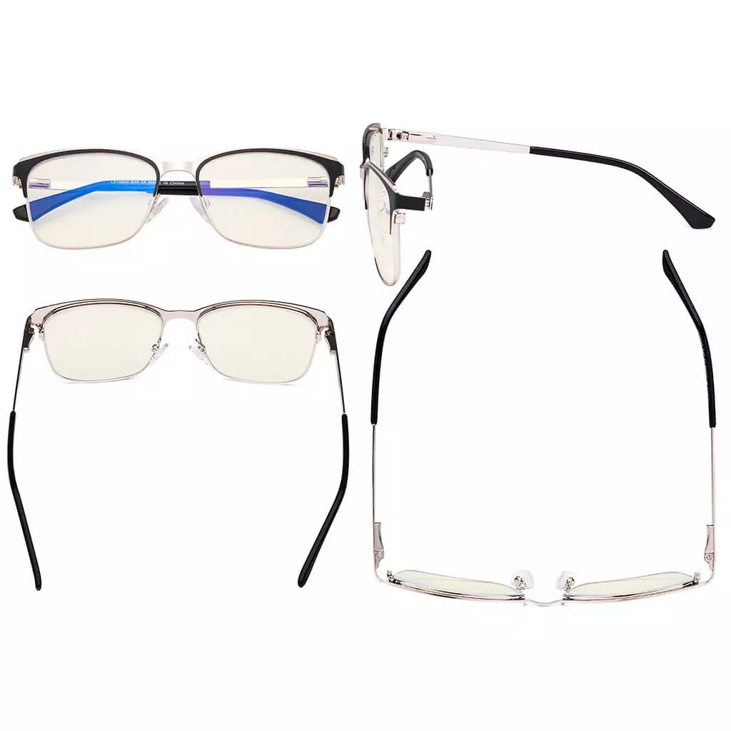 Square Blue Light Blocking Glasses Light Yellow Tinted Women