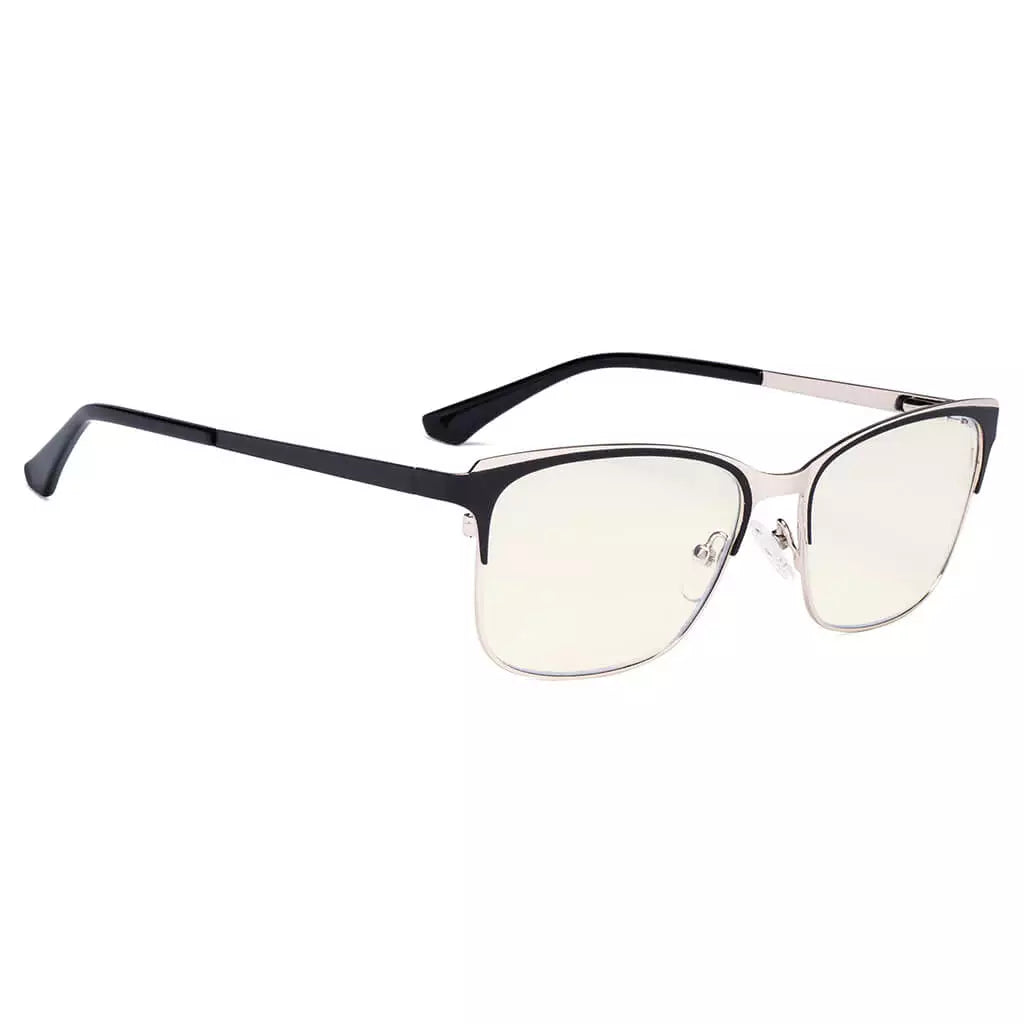 Square Blue Light Blocking Glasses Light Yellow Tinted Women