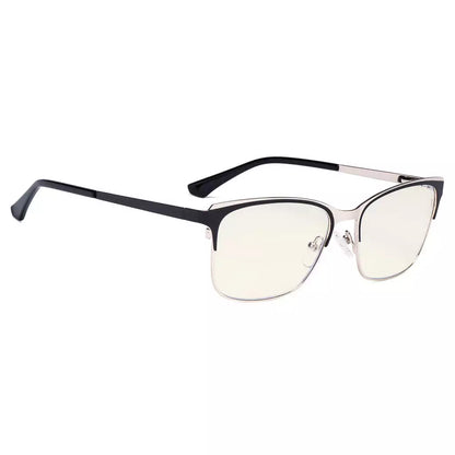 Square Blue Light Blocking Glasses Light Yellow Tinted Women