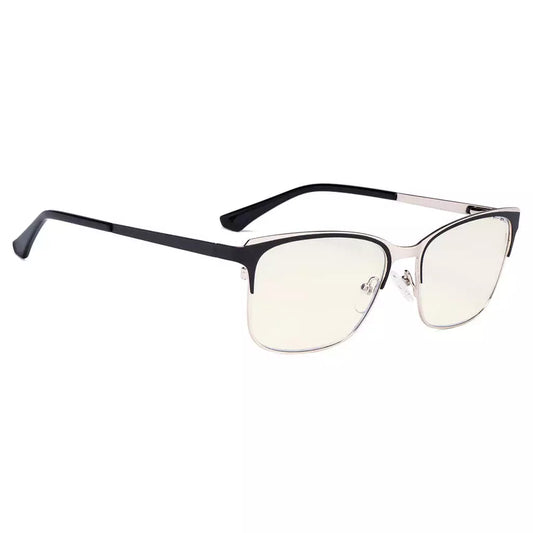 Square Blue Light Blocking Glasses Light Yellow Tinted Women