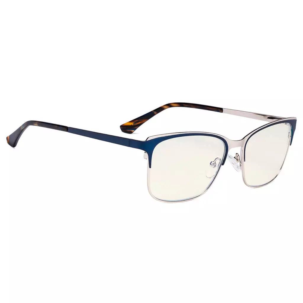 Square Blue Light Blocking Glasses Light Yellow Tinted Women