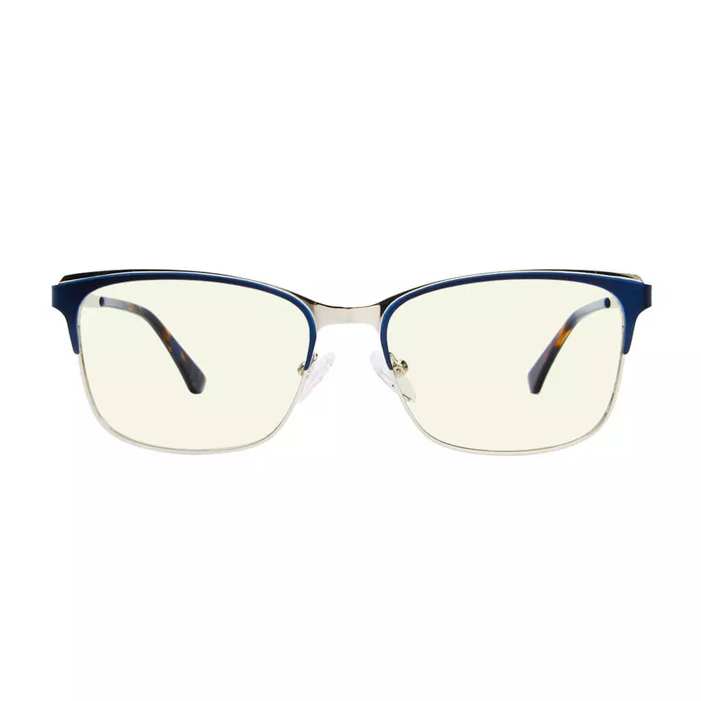 Square Blue Light Blocking Glasses Light Yellow Tinted Women