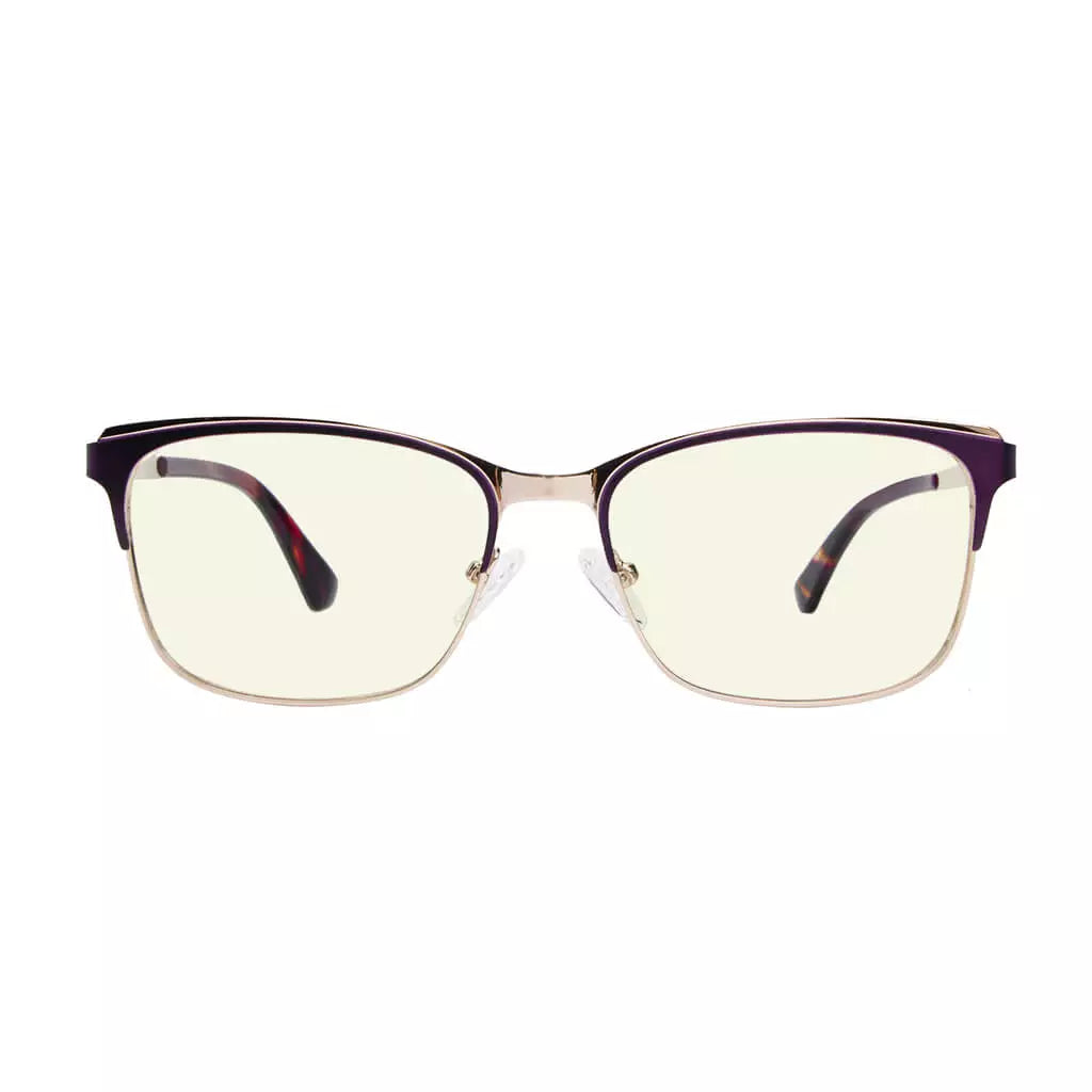 Square Blue Light Blocking Glasses Light Yellow Tinted Women