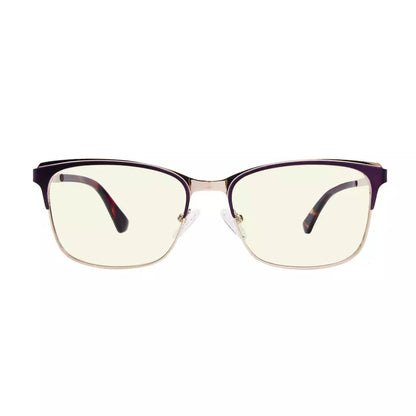 Square Blue Light Blocking Glasses Light Yellow Tinted Women