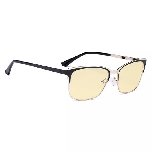 Square Blue Light Blocking Glasses Yellow Tinted Women