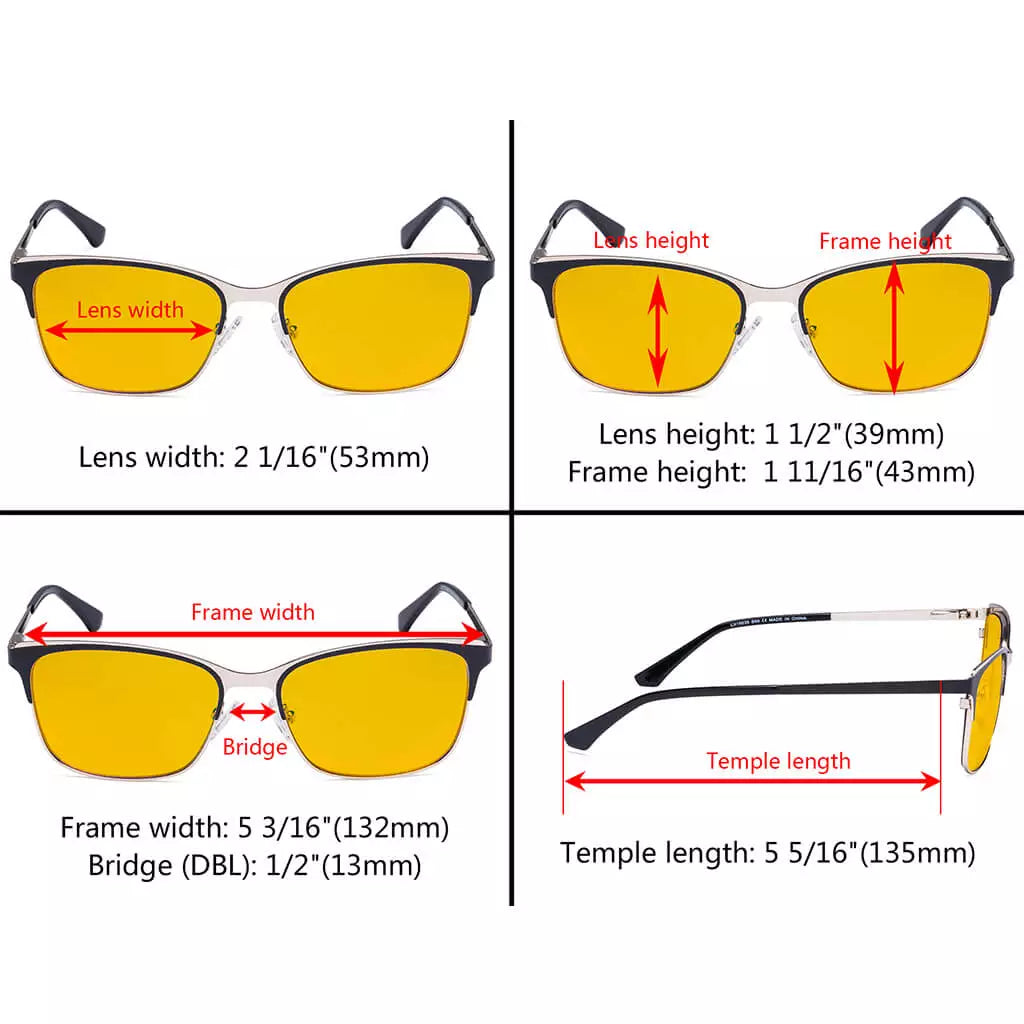 Square Blue Light Blocking Glasses Amber Tinted Women