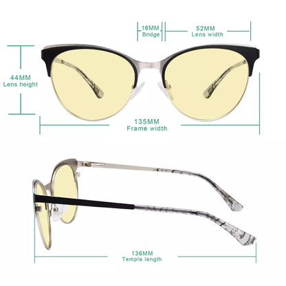 Cat-eye Blue Light Blocking Glasses Yellow Tinted Women