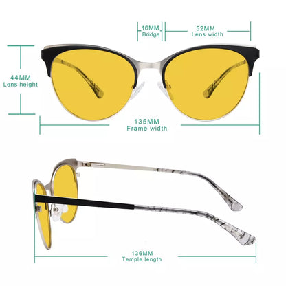 Cat-eye Blue Light Blocking Glasses Amber Tinted Women