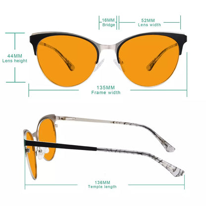 Cat-eye Blue Light Blocking Glasses Orange Tinted Women