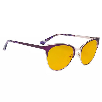 Cat-eye Blue Light Blocking Glasses Amber Tinted Women