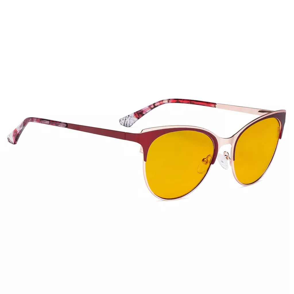 Cat-eye Blue Light Blocking Glasses Amber Tinted Women