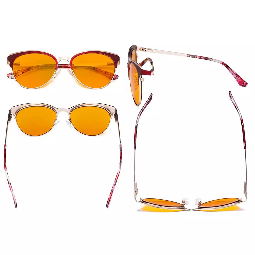 Cat-eye Blue Light Blocking Glasses Orange Tinted Women