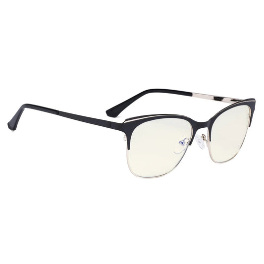 Square Blue Light Blocking Glasses Light Yellow Tinted Women