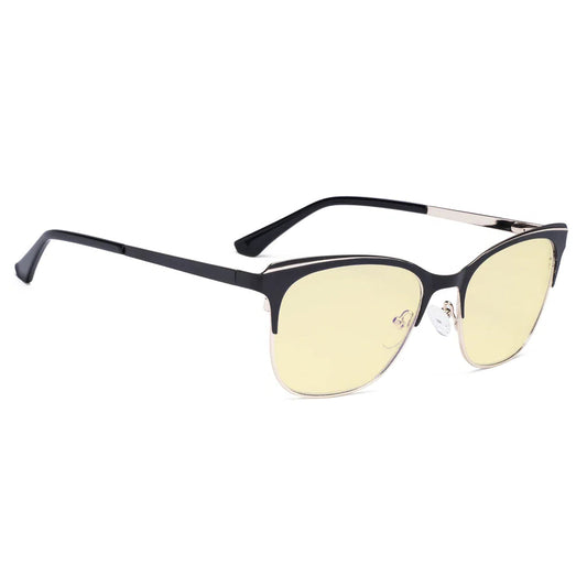 Square Blue Light Blocking Glasses Yellow Tinted Women