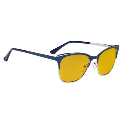 Square Blue Light Blocking Glasses Amber Tinted Women