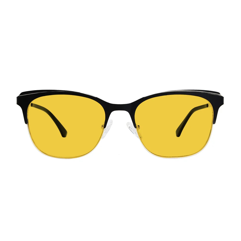 Square Blue Light Blocking Glasses Amber Tinted Women