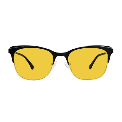 Square Blue Light Blocking Glasses Amber Tinted Women