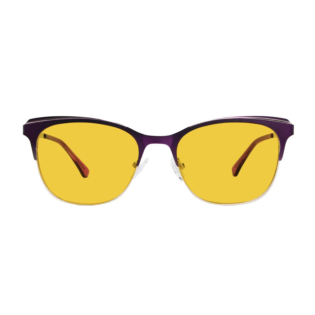 Square Blue Light Blocking Glasses Amber Tinted Women