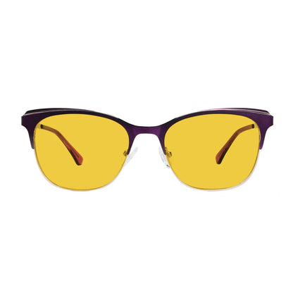 Square Blue Light Blocking Glasses Amber Tinted Women