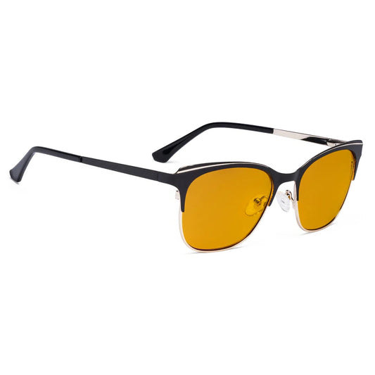 Square Blue Light Blocking Glasses Orange Tinted Women