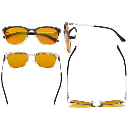 Square Blue Light Blocking Glasses Orange Tinted Women