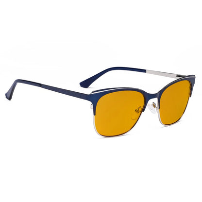 Square Blue Light Blocking Glasses Orange Tinted Women