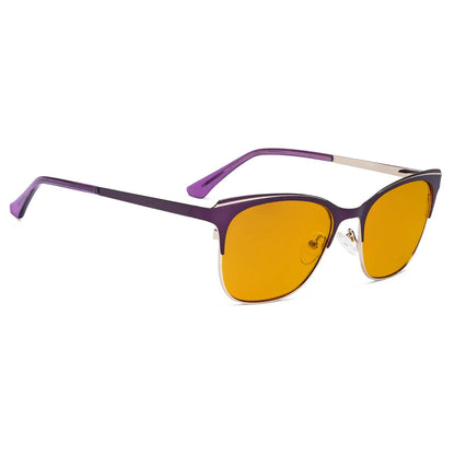 Square Blue Light Blocking Glasses Orange Tinted Women