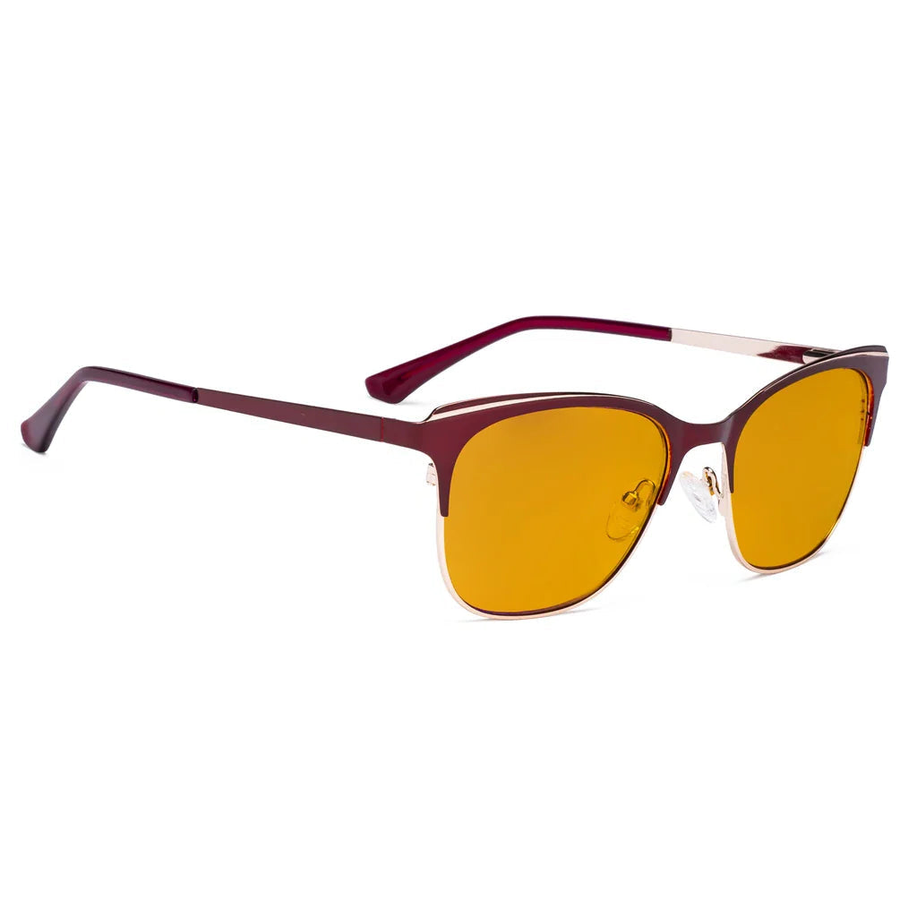 Square Blue Light Blocking Glasses Orange Tinted Women