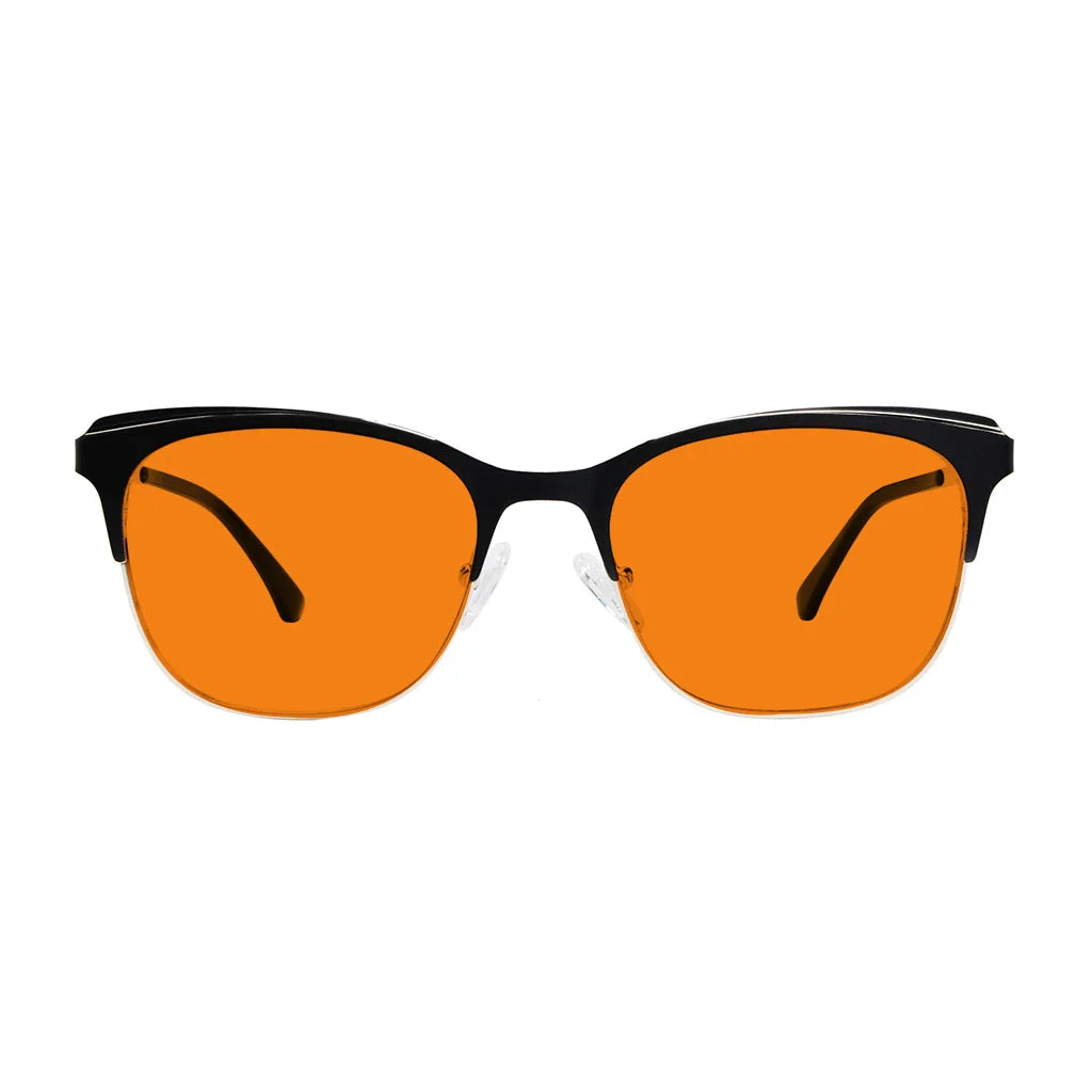 Square Blue Light Blocking Glasses Orange Tinted Women