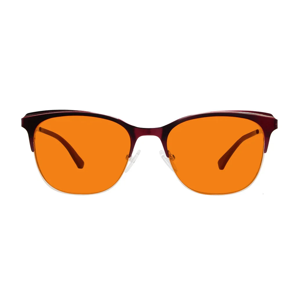 Square Blue Light Blocking Glasses Orange Tinted Women