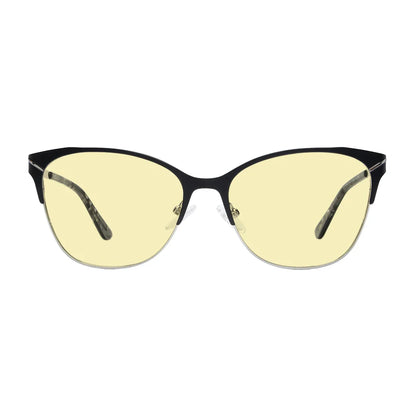 Half-Rim Light Blocking Glasses Yellow Tinted Women