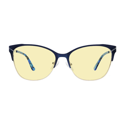 Half-Rim Light Blocking Glasses Yellow Tinted Women