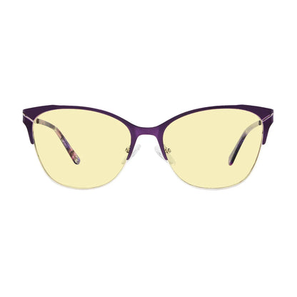 Half-Rim Light Blocking Glasses Yellow Tinted Women