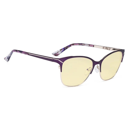 Half-Rim Light Blocking Glasses Yellow Tinted Women