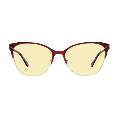 Half-Rim Light Blocking Glasses Yellow Tinted Women