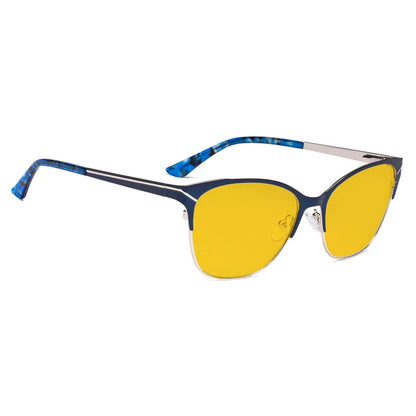 Half-Rim Light Blocking Glasses Amber Tinted Women