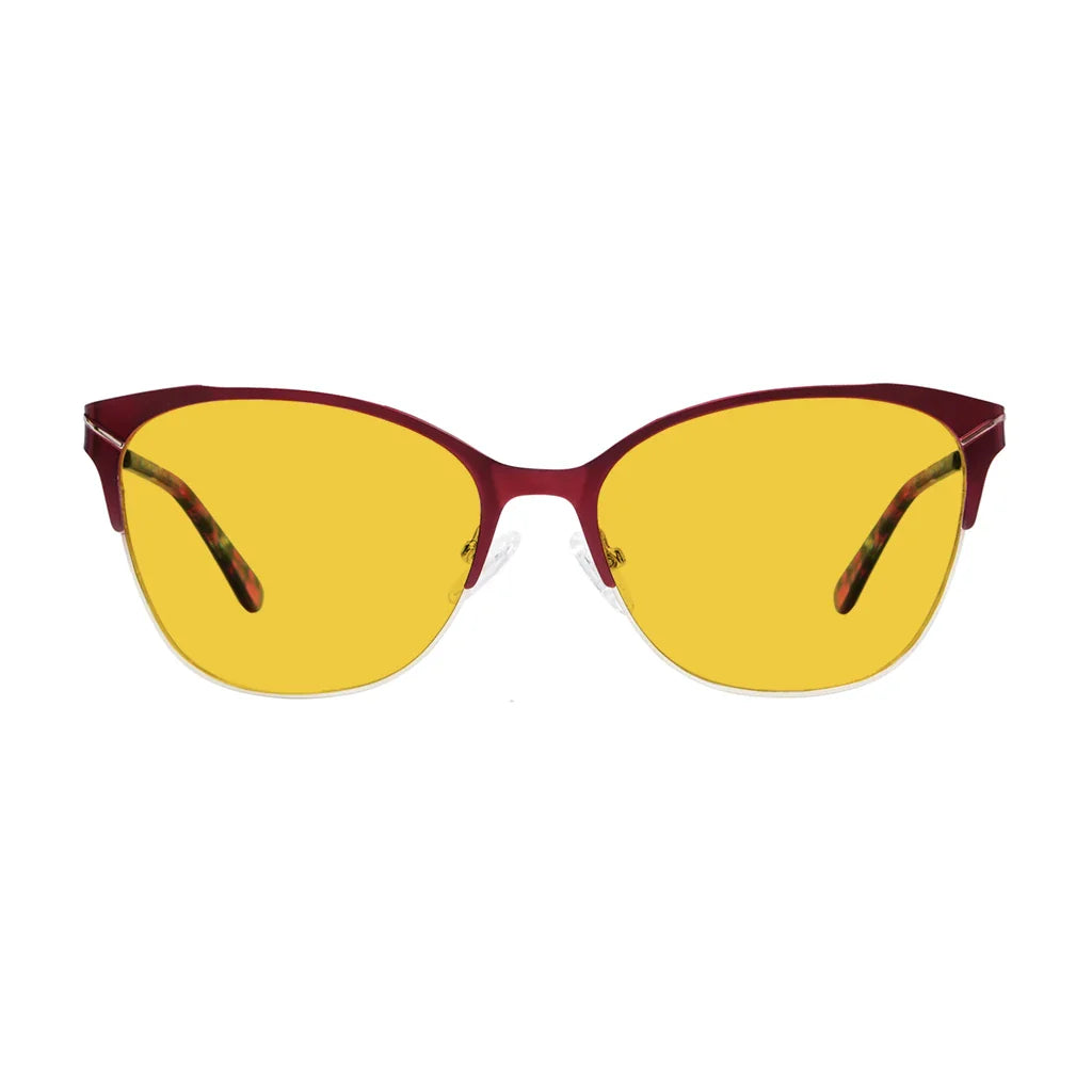 Half-Rim Light Blocking Glasses Amber Tinted Women