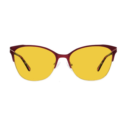 Half-Rim Light Blocking Glasses Amber Tinted Women