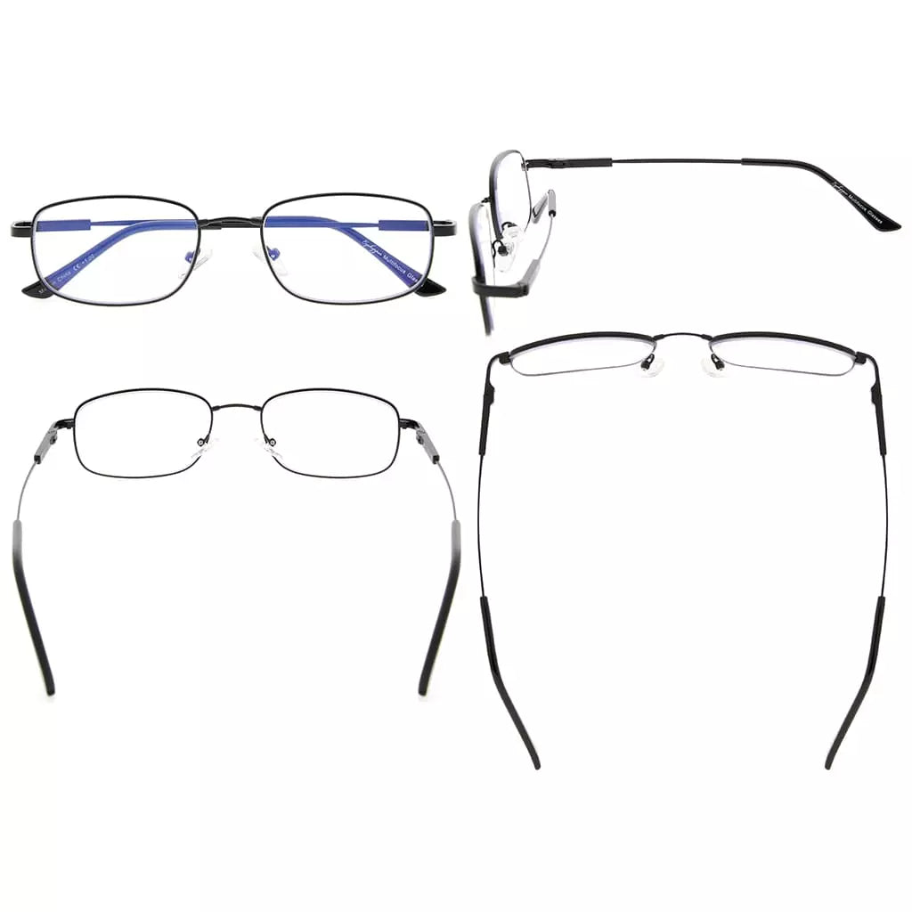 Progressive Titanium Blue Light Blocking Reading Glasses for Men and Women