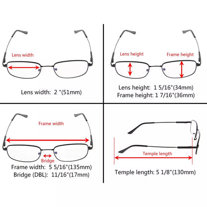 Progressive Titanium Blue Light Blocking Reading Glasses for Men and Women