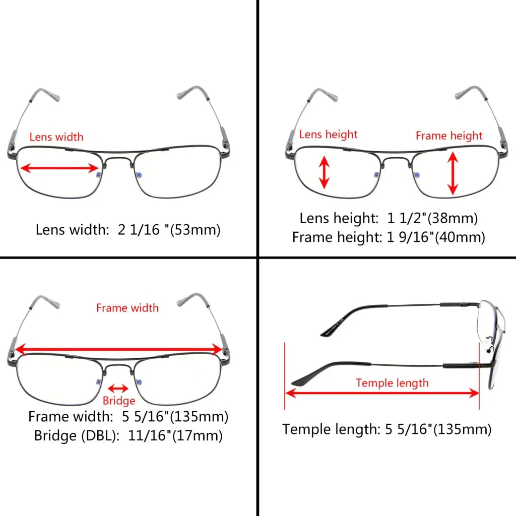 Multifocus Reading Glasses Titanium Men Women