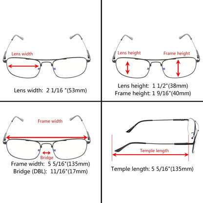Multifocus Reading Glasses Titanium Men Women