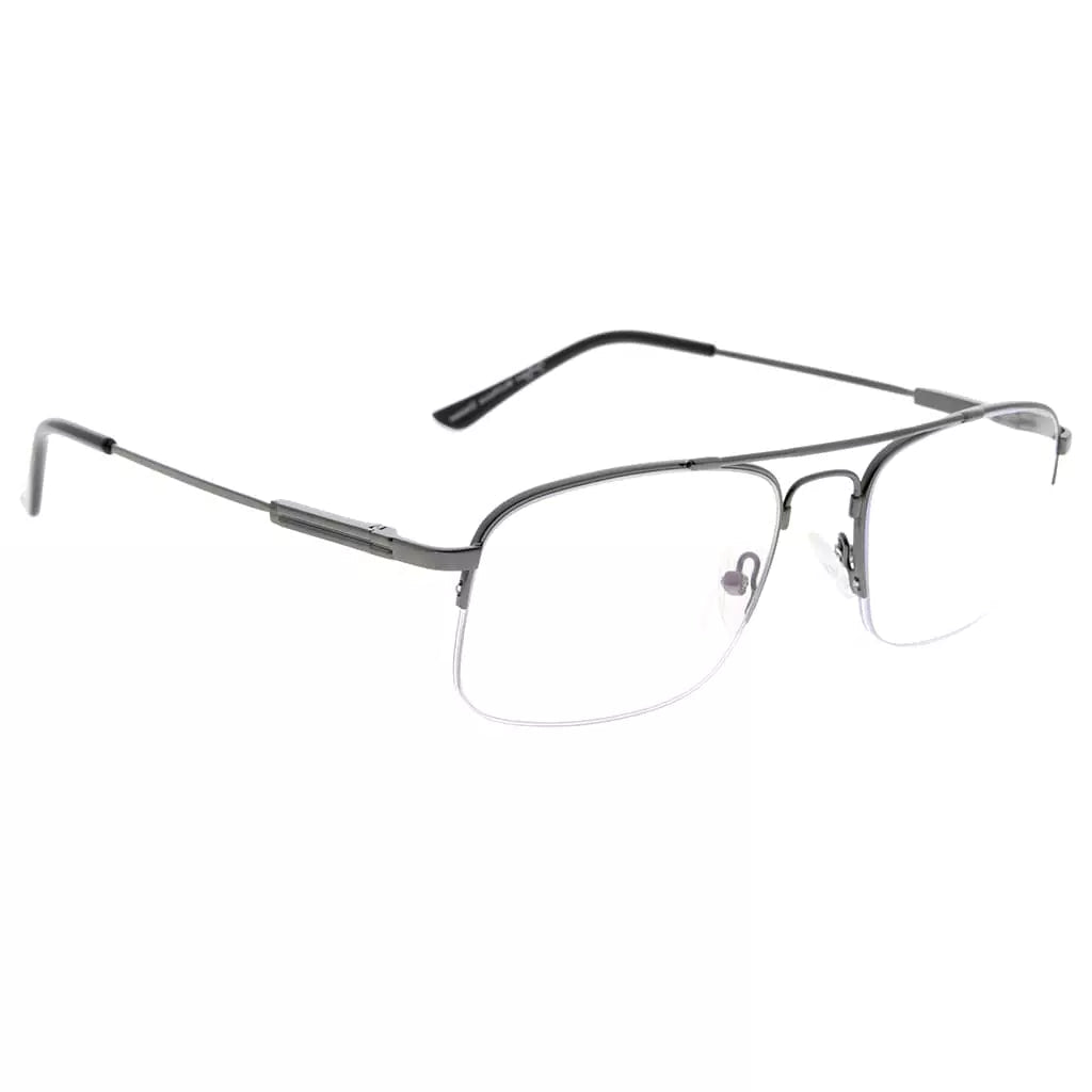 Progressive Titanium Blue Light Blocking Reading Glasses for Men and Women